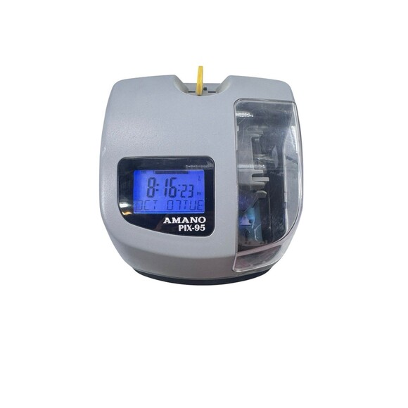 Amano PIX-95/A421 Electronic Card Punch - Time Clock With Key Fast Shipping - Picture 1 of 16